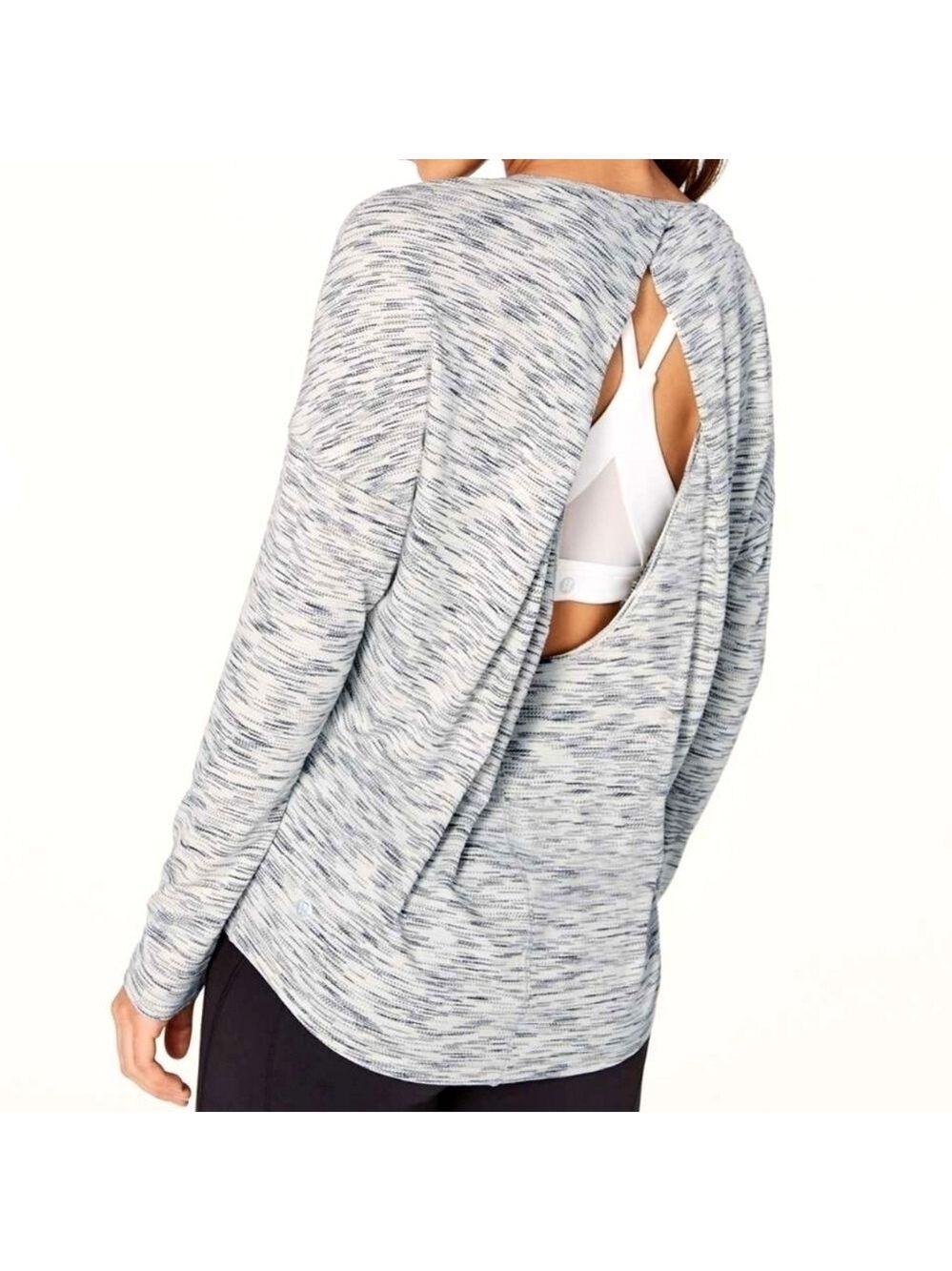Lululemon Get Set Long Sleeve Tiger Space Dye Black White Athletic Top Womens